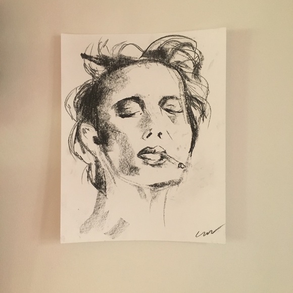 Original Charcoal Drawing on Bristol Board. - Picture 3 of 4